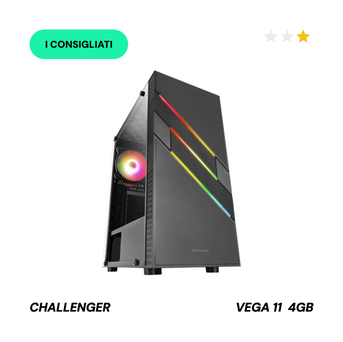 "CHALLENGER" Computer Gaming RYZEN 5 - RAM 16GB - SSD 480 - SCHEDA VIDEO VEGA 11