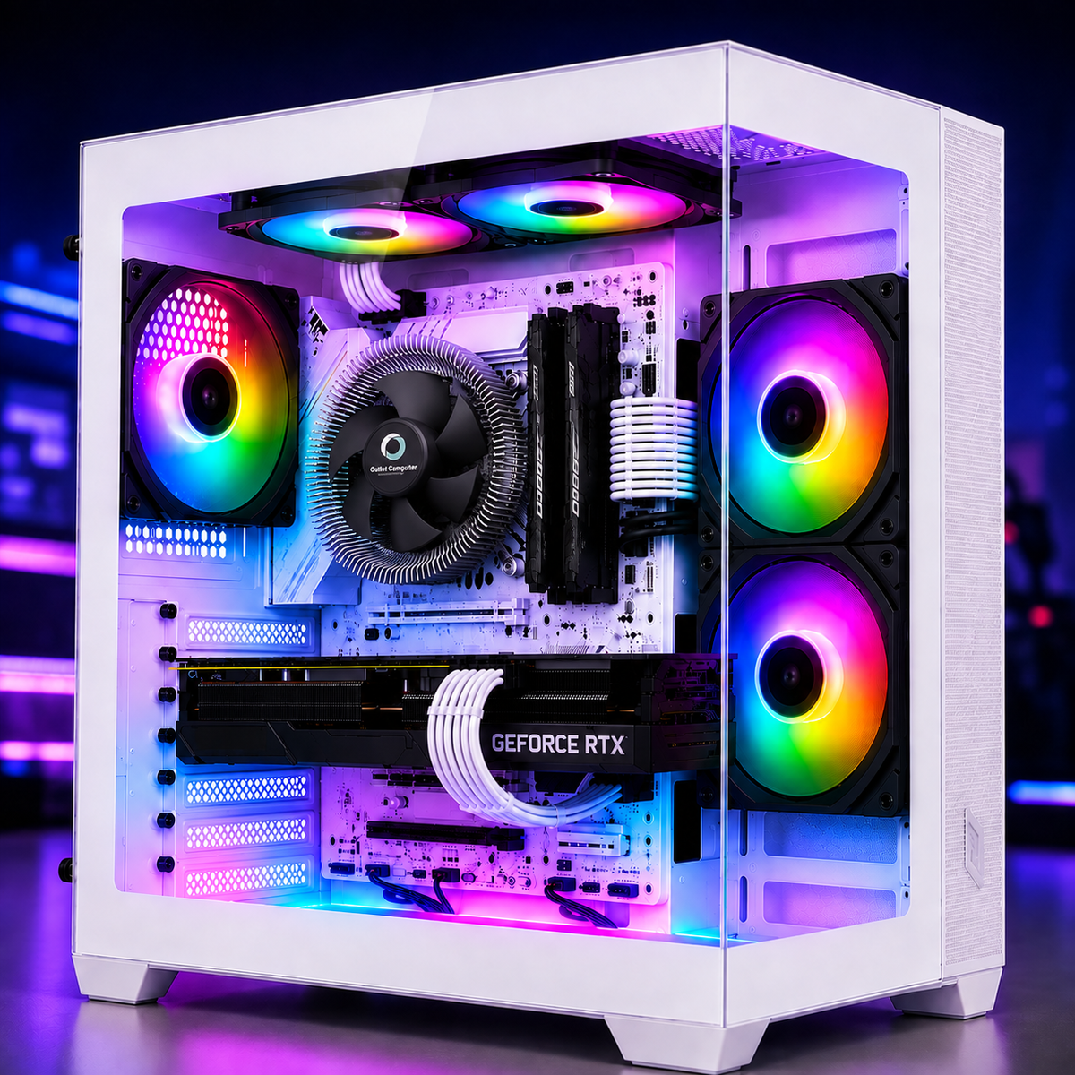 Computer Gaming ENTERPRISE con case WHALE WHITE, vista principale alternativa