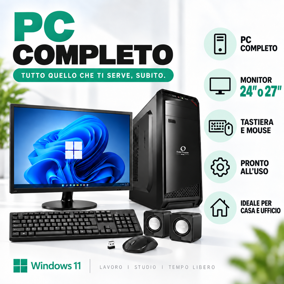 Computer Casa e Uffico INTEL COMPLETO "SHARK"