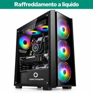 Computer gaming Outlet Computer con raffreddamento a liquido