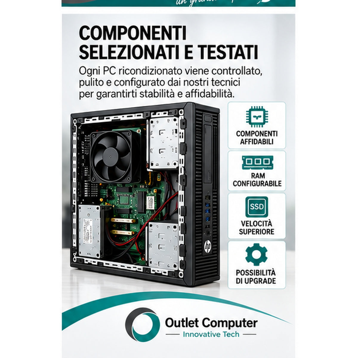 PC ricondizionato HP G1 SFF - componenti selezionati e testati